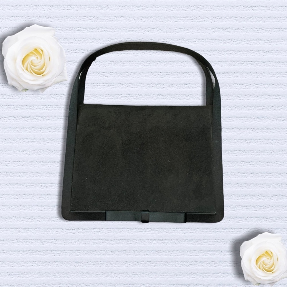 Franklin Simon suede and grosgrain bow micro bag